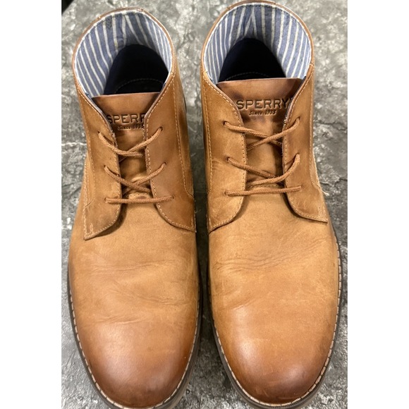SPERRY Mens Newman Chukka Leather Lace Up Comfort Boots Tan 10.5M STS22366 main image 9